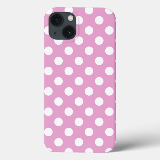 Pois blancs sur Coque rose pâle - Mate iPhone cas (Verso)