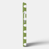 Pois blancs sur Coque vert olive-Mate iPhone c (Verso / Gauche)