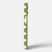 Pois blancs sur Coque vert olive-Mate iPhone c (Verso / Droite)