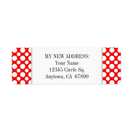 Pois blancs sur Étiquette d'adresse personnalisé r (Devant)