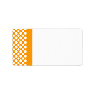 Pois blancs sur Étiquette de adresse blanc orange