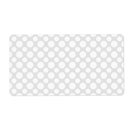 Pois blancs sur Étiquette de transport gris clair (Devant)