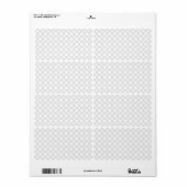 Pois blancs sur Étiquette de transport gris clair (Feuille entière)