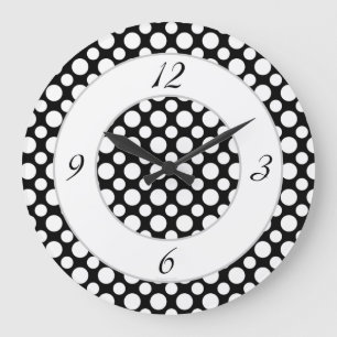 Pois blancs sur le nombre de scripts noirs horloge