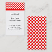 Pois blancs sur les cartes personnalisées en rouge (Devant / Derrière)