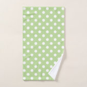 Pois blancs sur Mint Green (Serviette à main)