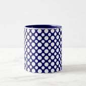 Pois blancs sur Mug Café Bleu (Centre)