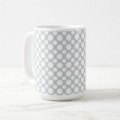 Pois blancs sur Mug de café gris (Devant gauche)