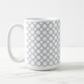 Pois blancs sur Mug de café gris (Gauche)
