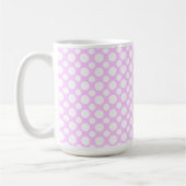 Pois blancs sur Mug de café rose (Gauche)