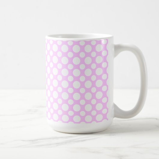 Pois blancs sur Mug de café rose (Droite)
