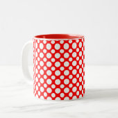 Pois blancs sur Mug de café rouge (Devant gauche)