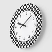 Pois blancs sur noir avec horloge en nombre (Angle)