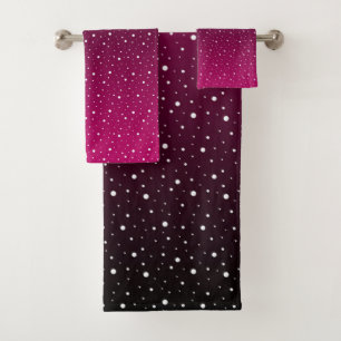 Pois blancs sur pourpre et dégradé noir.