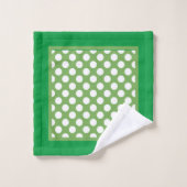 Pois blancs sur vert (Gant de toilette)