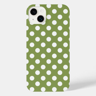 Pois blancs sur vert olive