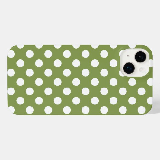 Pois blancs sur vert olive (Verso Horizontal)