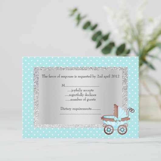 pois bleu bébé poka dot pram rsvp RÉVISÉ nouveau (Debout devant)