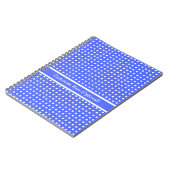 Pois bleu/blanc de carnet personnalisable, (Côté gauche)