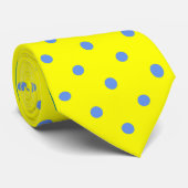 Pois bleu Cornflower classique sur Cravate jaune (Roulé)