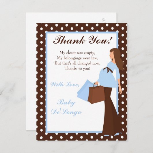 pois bleu de maman de mod du carte de (Devant / Derrière)