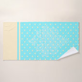 Pois bleu et serviette de plage jaune (Serviette de bain)