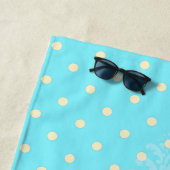 Pois bleu et serviette de plage jaune (En situation)