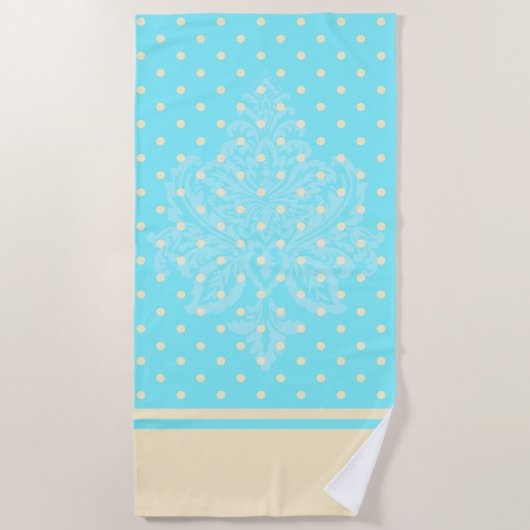 Pois bleu et serviette de plage jaune (Devant)