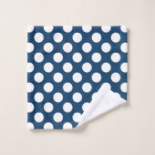 Pois Bleus de la Marine, Motif à points Polka, poi (Gant de toilette)