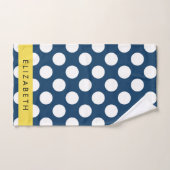 Pois Bleus de la Marine, Motif Pot Polka, Votre No (Serviette à main)
