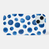 Pois bleus. Motif nautique de marine aquarelle (Verso Horizontal)