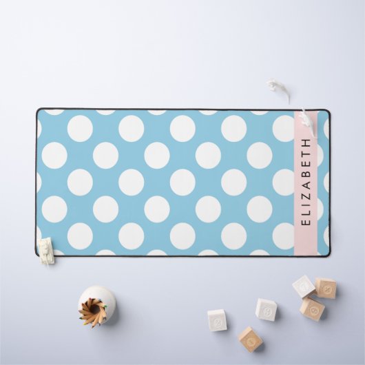 Pois Bleus, Motif Polka Dot, Votre Nom (Tableau pour enfants)
