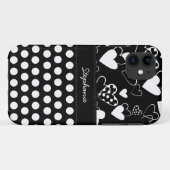 Pois branché  Heart Motif iPhone 5 Coque (Dos (Horizontal))