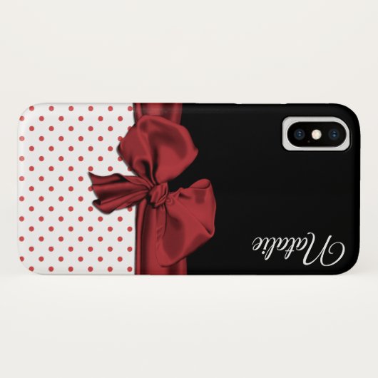 Pois chic et Bow iPhone X Coque (Dos (Horizontal))