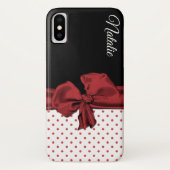 Pois chic et Bow iPhone X Coque (Dos)
