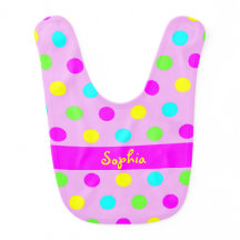 Pois coloré drôle - bavoir nommé Girly de bébé