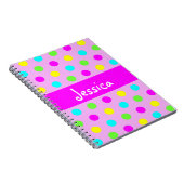 Pois coloré drôle - carnet nommé Girly (Côté Droit)