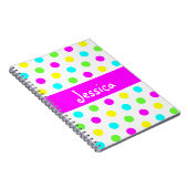 Pois coloré drôle - carnet nommé Girly (Côté Droit)
