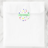 Pois colorés, votre message Stickers verts (Sac)
