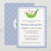 Pois dans le Baby shower de pois Invitation (Garço (Devant / Derrière)