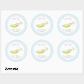 Pois dans un Baby shower de pois Sticker Bleu (Feuille)