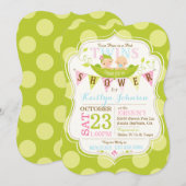 Pois dans un Baby shower Jumeaux Pod Invitation (Devant / Derrière)
