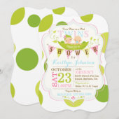 Pois dans un Baby shower Jumeaux Pod Invitation (Devant / Derrière)