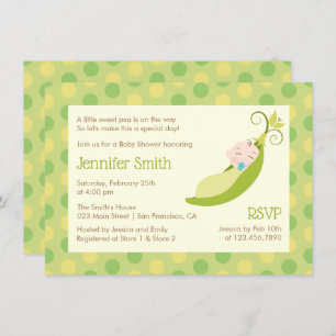 Pois dans un Baby shower neutre Pod Invitation