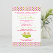 Pois dans un Baby shower Twin Girls 5x7 Invitation (Debout devant)