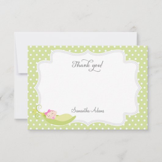 Pois dans un carte de remerciements de cosse (Devant)