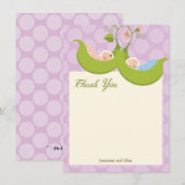 Pois dans un Merci de baby shower de fille de (Devant / Derrière)