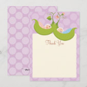 Pois dans un Merci de baby shower de fille de (Devant / Derrière)