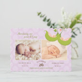 Pois dans un Pod Twin Girls 2 Pics Faire-part de n (Debout devant)