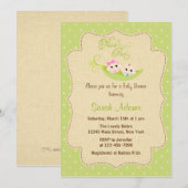 Pois dans une invitation de baby shower de cosse (Devant / Derrière)